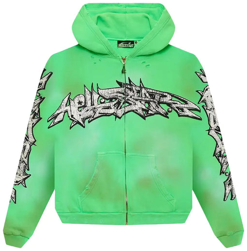Moletom Zipper Hellstar Graffiti Verde