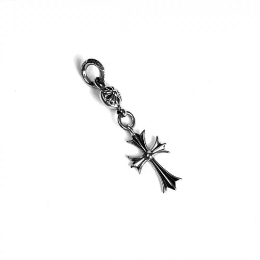 Pingente Chrome Hearts "Tiny Cross One Ball" Prata (Acompanha corrente)
