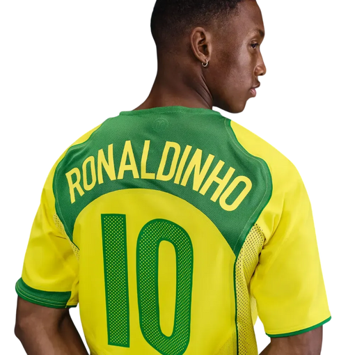 Camiseta Nike Brasil 2004 Total 90 Ronaldinho Amarela
