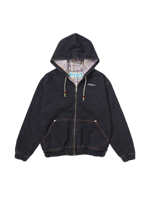 Jaqueta Piet "Black Denim Hooded" Preto