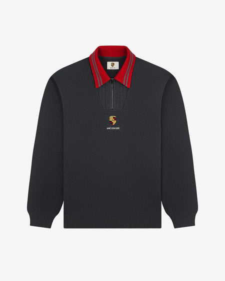 Suéter Aimé Leon Dore x Porsche Collar Quarter Zip Pullover "Charcoal" Preto/Chumbo