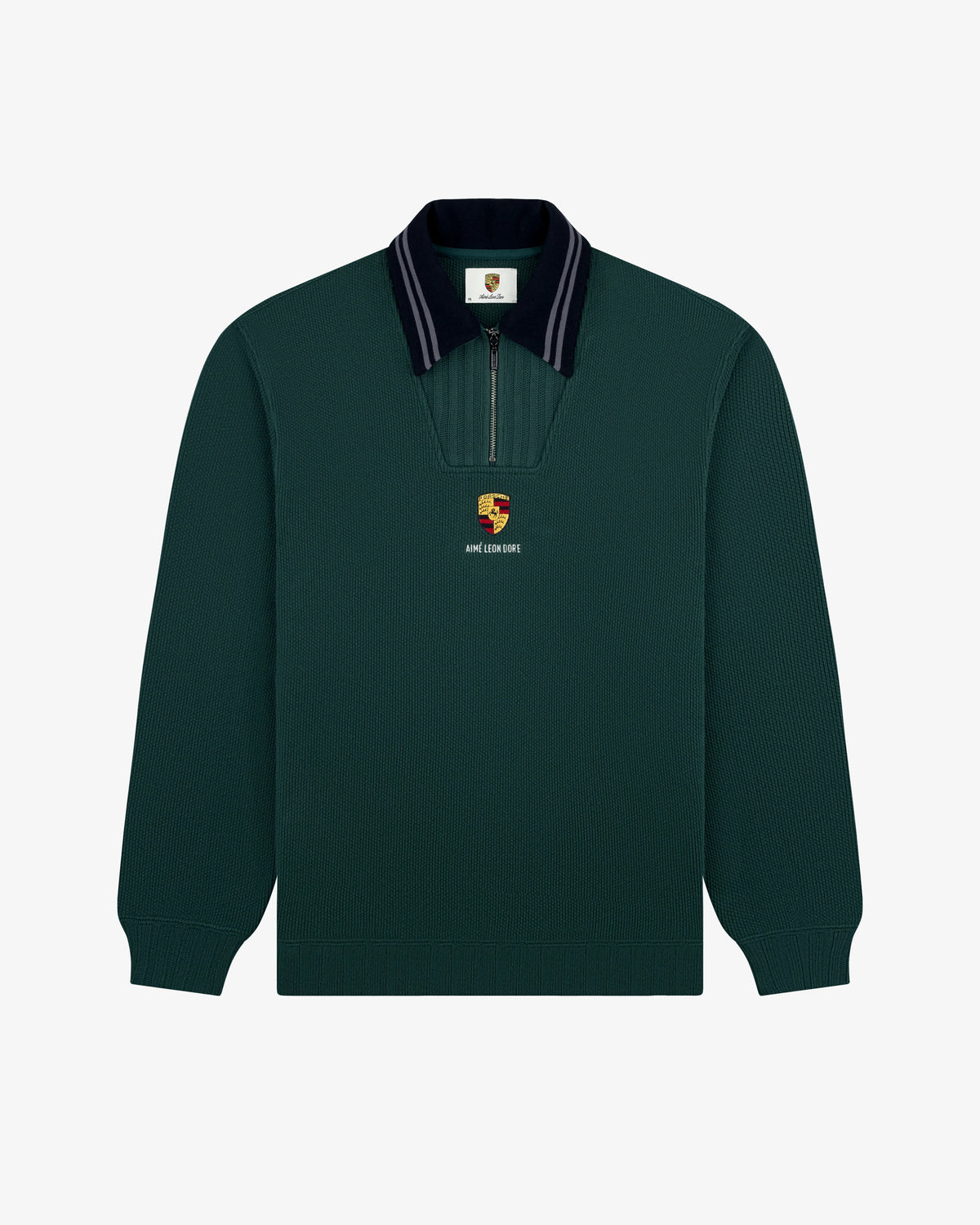 Suéter Aimé Leon Dore x Porsche Collar Quarter Zip Pullover "Pine Grove" Verde