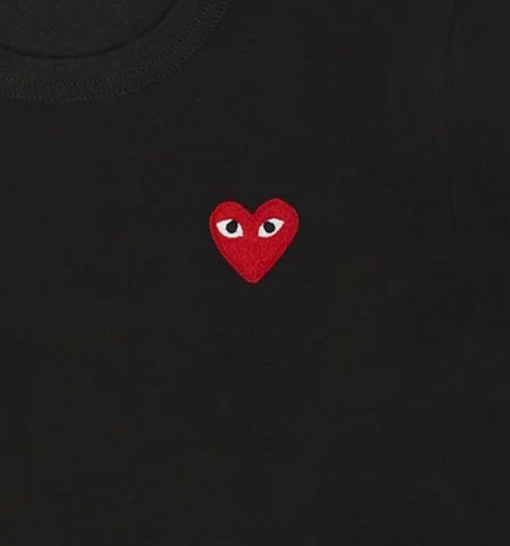 Camiseta Comme Des Garçons PLAY "Little Heart Red" Preto