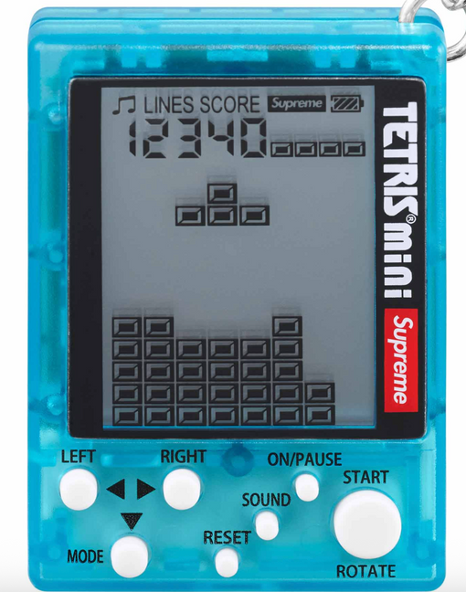 Chaveiro Supreme x Tetris Mini "Blue" Azul