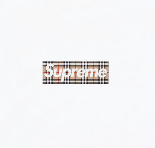 Camiseta Supreme x Burberry Box Logo "White" Branco