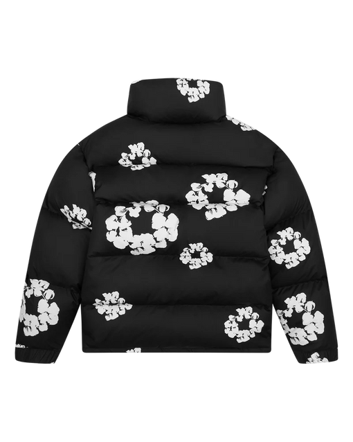Jaqueta Denim Tears Puffer "Cotton Wreath" Preto