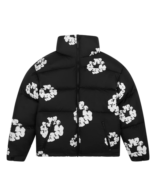 Jaqueta Denim Tears Puffer "Cotton Wreath" Preto