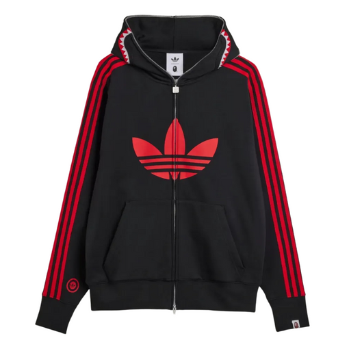 Moletom Bape x Adidas Shark Fleece Full Zip "Black" Preto