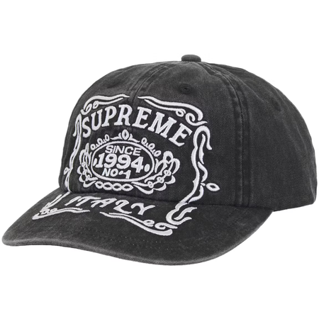 Boné Supreme Italy 6-Panel FW25 "Black" Preto