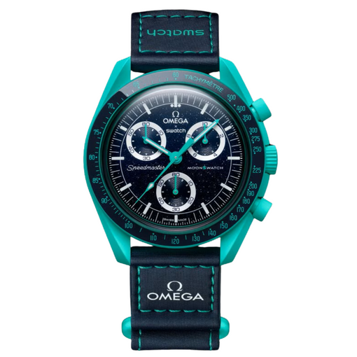 Relógio Swatch x Omega Bioceramic Moonswatch "Mission On Earth Polar Lights" Verde