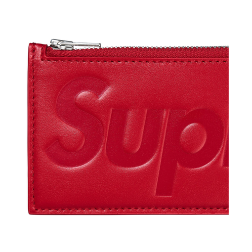Carteira Supreme Leather Zip Card Holder FW25 "Vermelho" Red