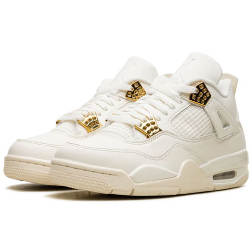 Tênis Nike Air Jordan 4 Retro Wmns "Metallic Gold" Branco