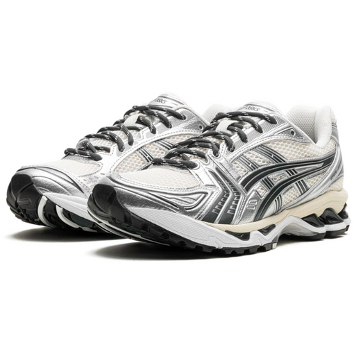Tênis Asics Gel-Kayano 14 x Kith "Cream Scarab (2024)" Prata/Bege