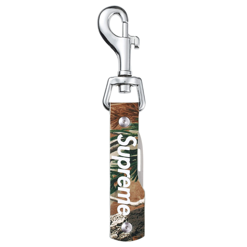 Chaveiro Supreme Leather Clip Knife FW25 "Camo Green" Verde