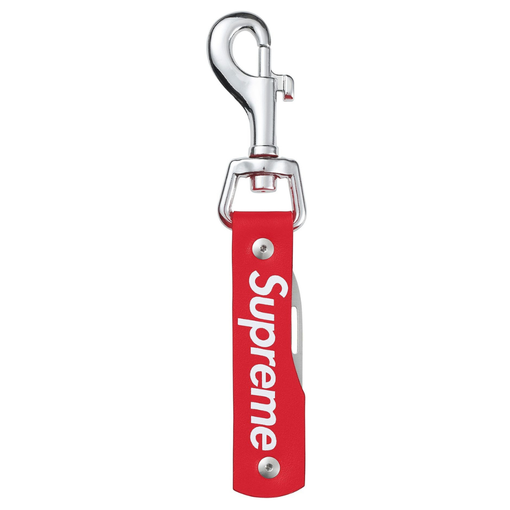 Chaveiro Supreme Leather Clip Knife FW25 "Red" Vermelho