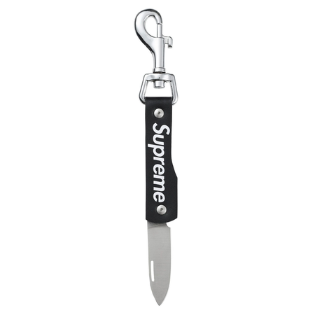 Chaveiro Supreme Leather Clip Knife FW25 "Black" Preto