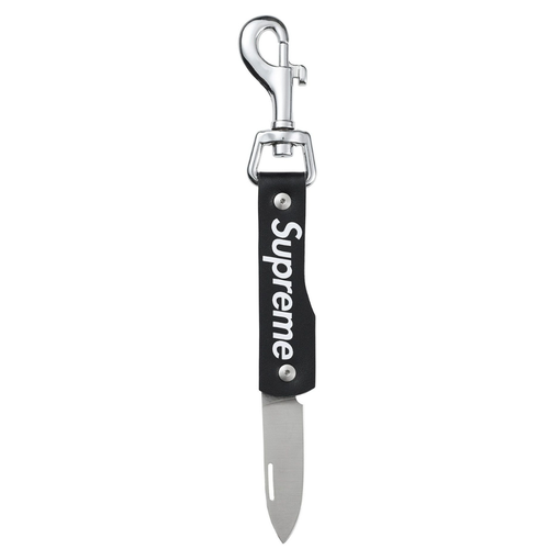 Chaveiro Supreme Leather Clip Knife FW25 "Black" Preto