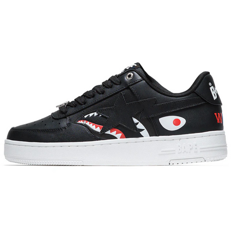 Tênis A Bathing Ape Bape Sta Low Shark Pack "Black" Preto