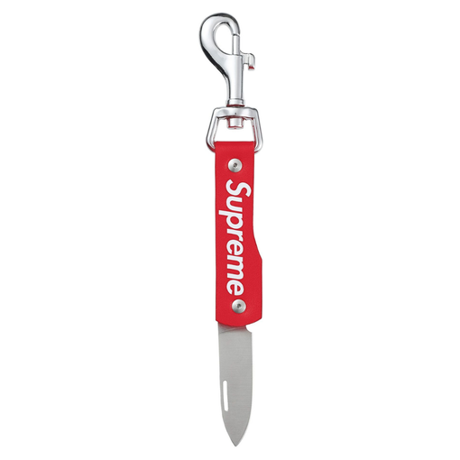Chaveiro Supreme Leather Clip Knife FW25 "Red" Vermelho