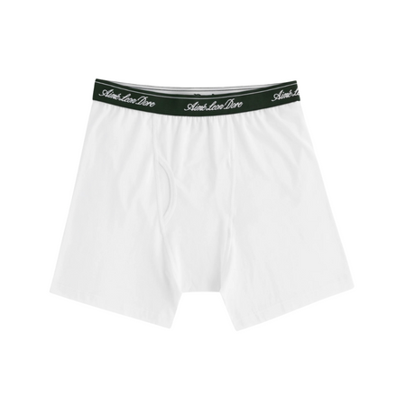 Cueca Boxer Aimé Leon Dore "Brief " Branco/Verde (Kit c/ 3 unidades)
