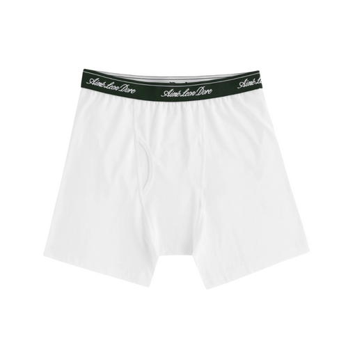 Cueca Boxer Aimé Leon Dore "Brief " Branco/Verde (Kit c/ 3 unidades)