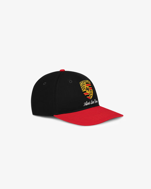 Boné Aimé Leon Dore x Porsche Colorblock Logo "Jet Black Multi" Preto/Vermelho