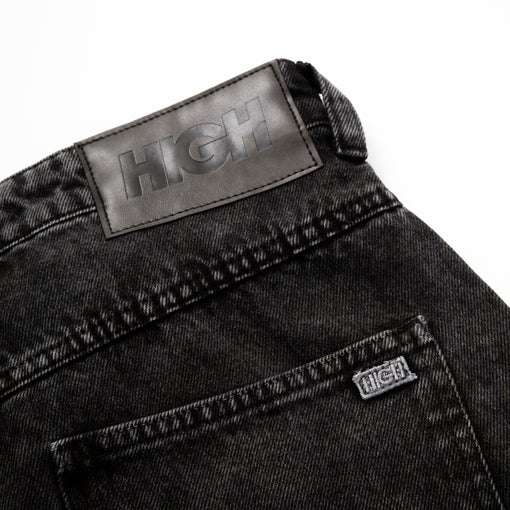 Calça Jeans High "Logo Line" Preto