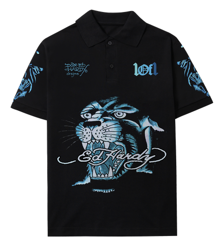 Camiseta Polo Exclusivist 1of1 x Ed Hardy Fearless Panther Preto