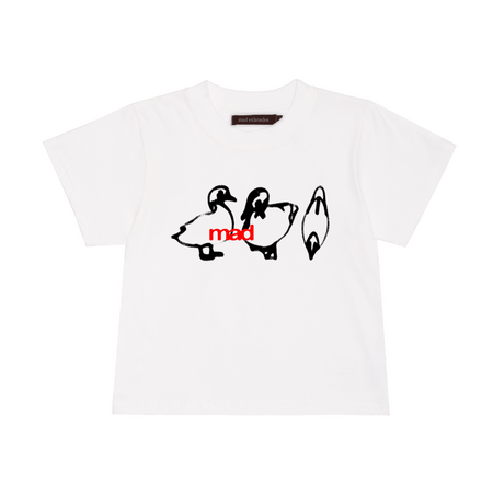 Baby Tee Mad Enlatados "Huguinho, Zezinho e Luizinho" Branco
