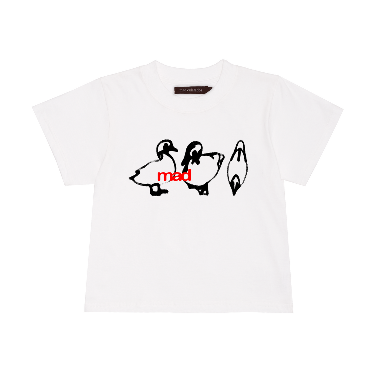 Baby Tee Mad Enlatados "Huguinho, Zezinho e Luizinho" Branco