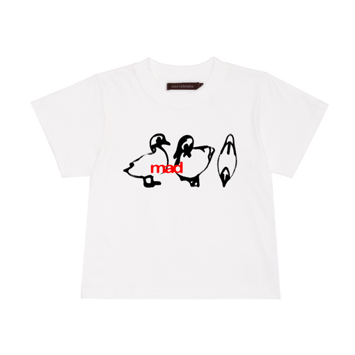 Baby Tee Mad Enlatados "Huguinho, Zezinho e Luizinho" Branco