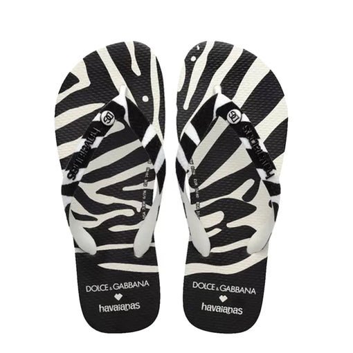 Chinelo Havaianas x Dolce & Gabbana "Zebra" Preto/Branco