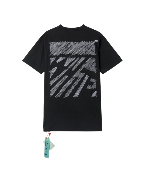 Camiseta Off White™ Scribble Diag Slim Preta Bordada Preto