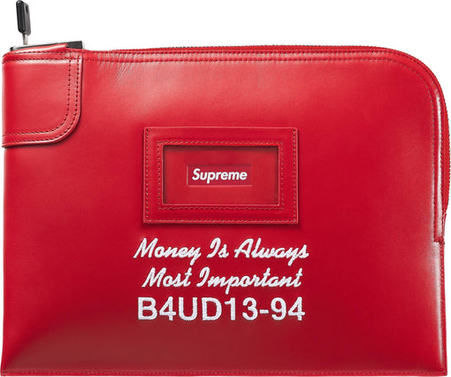 Bolsa Supreme Leather Money FW25 "Red" Vermelho