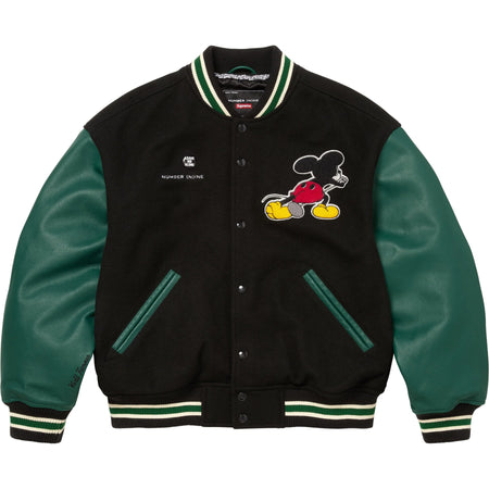Jaqueta Supreme x Number (N)ine x Mickey Mouse Varsity Jacket "Black" Preto