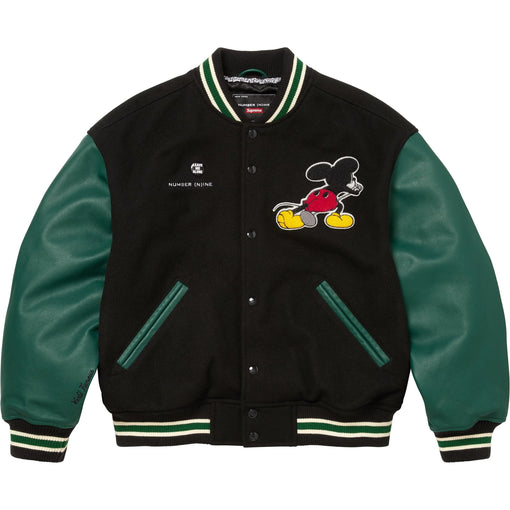 Jaqueta Supreme x Number (N)ine x Mickey Mouse Varsity Jacket "Black" Preto