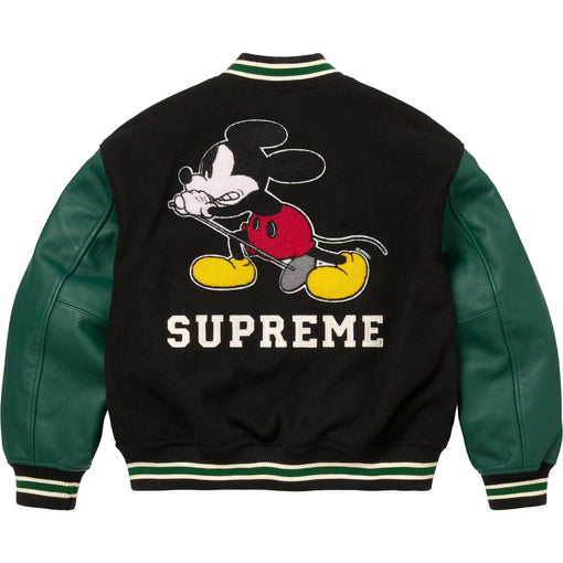 Jaqueta Supreme x Number (N)ine x Mickey Mouse Varsity Jacket "Black" Preto