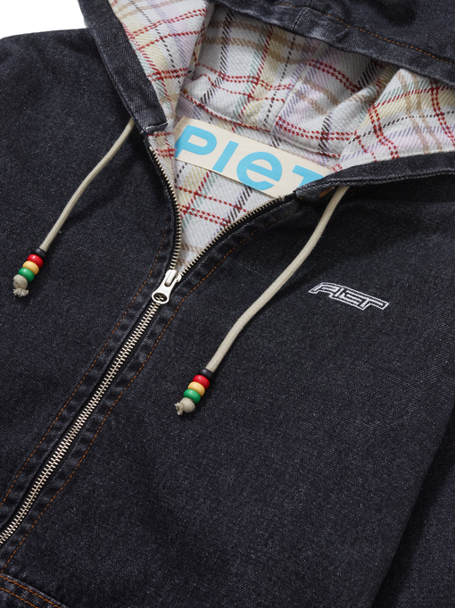 Jaqueta Piet "Black Denim Hooded" Preto