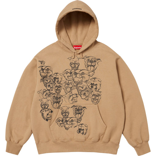 Moletom Supreme Pitbulls Embroidered Hooded Sweatshirtt "Tan" Marrom