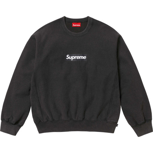 Moletom Supreme Crewneck "Washed Box Logo SS25" Preto