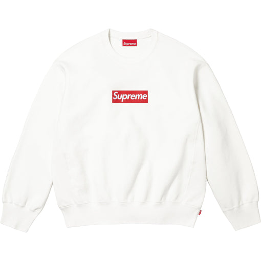 Moletom Supreme Crewneck "Washed Box Logo SS25" Branco