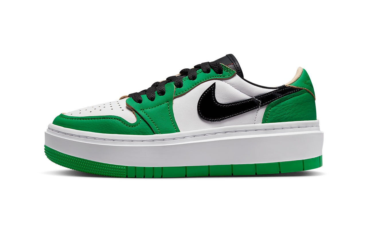 Green and white air jordan 1 top
