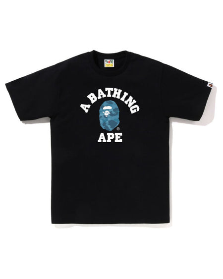 Camiseta Bape "Honeycomb Camo College" Preto/Azul