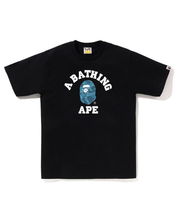 Camiseta Bape "Honeycomb Camo College" Preto/Azul