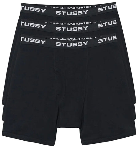 Pack de Cuecas Stussy Boxer Briefs Black Preto