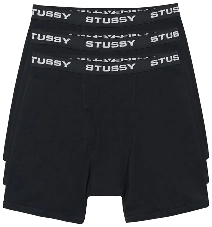 Pack de Cuecas Stussy Boxer Briefs Black Preto
