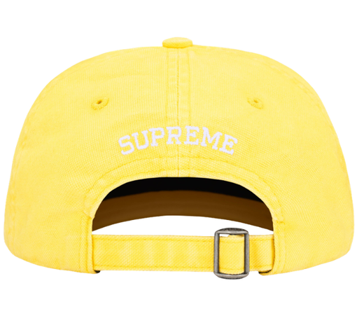 Boné Supreme FW26 "Washed Canvas S Logo 6-Panel" Amarelo