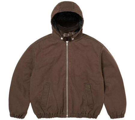 Jaqueta Supreme FW26 "Faux Shearling Lined Bomber Jacket" Marrom
