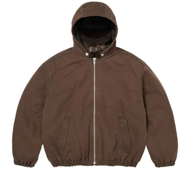 Jaqueta Supreme FW26 "Faux Shearling Lined Bomber Jacket" Marrom