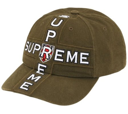 Boné Supreme FW26 "Cross 6-Panel" Verde